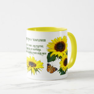 Sunny Sunflower Inspiration citation Mug