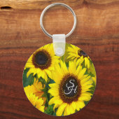  Sunny Sunflower Key Ring Sleutelhanger (Voorkant)