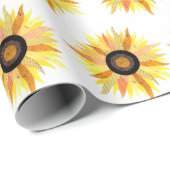 'Sunny Sunflower' Matte Gift Wrap Cadeaupapier (Rol Hoek)