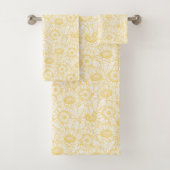 Sunny Sunflower Pattern Bad Handdoek (Insitu)