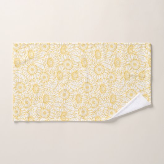Sunny Sunflower Pattern Bad Handdoek (Handdoek)