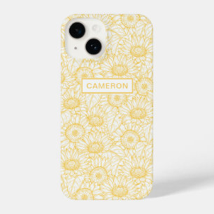 Sunny Sunflower Pattern iPhone 14 Hoesje