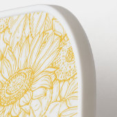 Sunny Sunflower Pattern Pickleball Paddle (Links Detail)