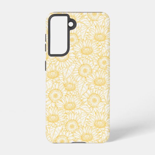 Sunny Sunflower Pattern Samsung Galaxy Hoesje (Achterkant)