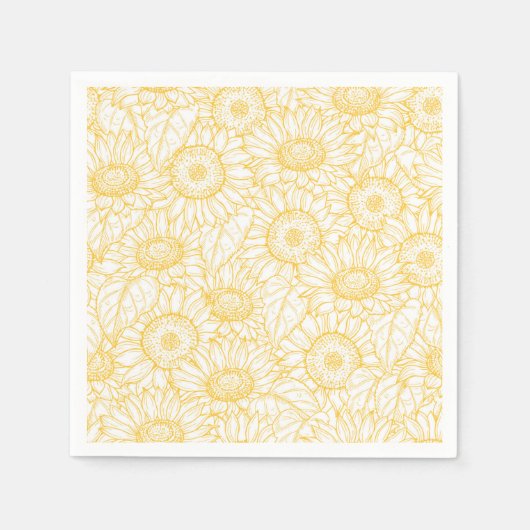 Sunny Sunflower Pattern Servet (Voorkant)