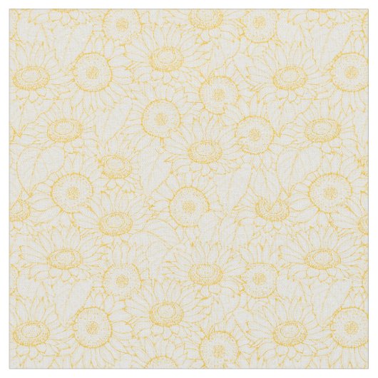 Sunny Sunflower Pattern Stof (Close Up)
