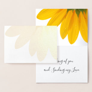 Sunny Sunflower Penser à votre carte Foil