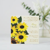 Sunny Sunflowers - Invitations de mariage (Debout devant)