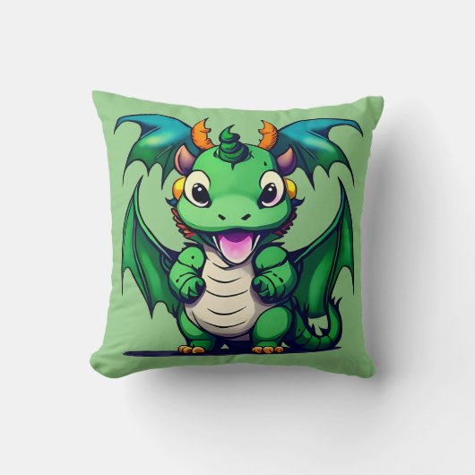 Sunny The Friendly Dragon Kussen (Voorkant)