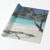 Sunny Tropical Beach Ocean Paradise Cadeaupapier (Uitgerold)
