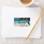Sunny Tropical Beach Ocean Paradise Label (Insitu)