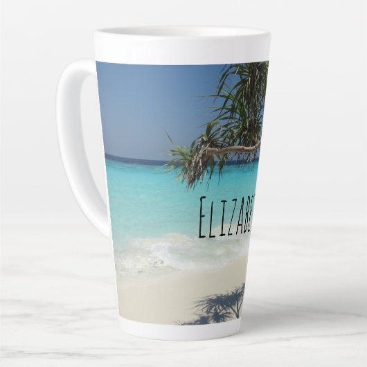 Sunny Tropical Beach Ocean Paradise Latte Mok (Linkerhoek)