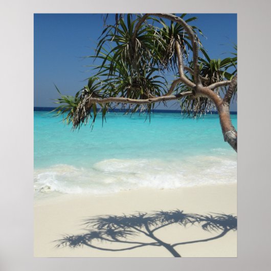 Sunny Tropical Beach Ocean Paradise Poster (Voorkant)