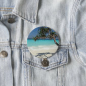 Sunny Tropical Beach Ocean Paradise Ronde Button 7,6 Cm (In situ)