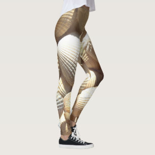 Sunny Tropical Exotic Shells Summer Leggings