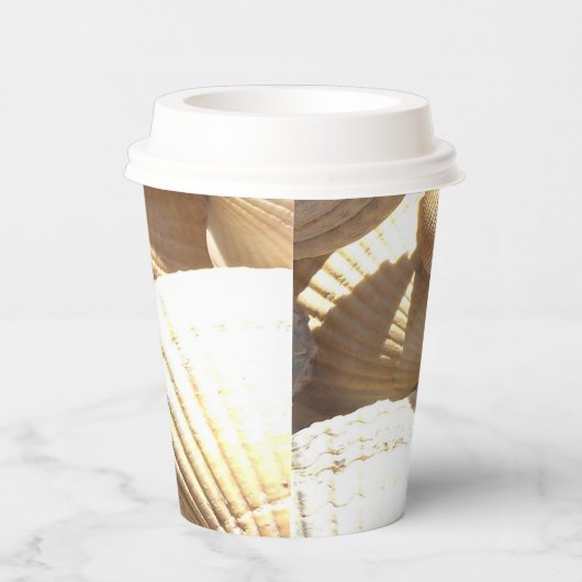 Sunny Tropical Seashells Beach bruiloft Papieren Bekers (Rechts)