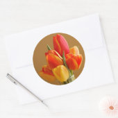 Sunny Tulips Ronde Sticker (Envelop)