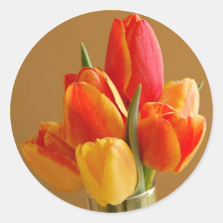 Sunny Tulips Ronde Sticker