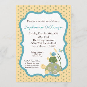 Sunny Turtle Zee Life Snail Baby shower Uitnodigin Kaart