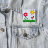 SUnny Vierkante Button 5,1 Cm (In situ)