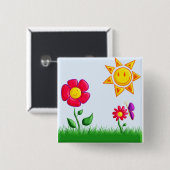 SUnny Vierkante Button 5,1 Cm (Voorkant /achterkant)