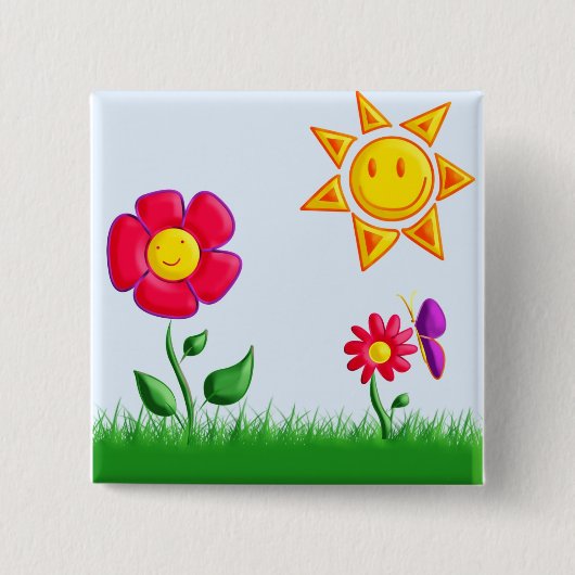SUnny Vierkante Button 5,1 Cm (Voorkant)