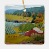 Sunny Vineyard Boerderij Keramisch Ornament (Voorkant)