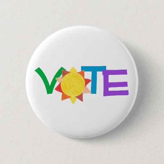 Sunny Vote GOTV Button (Voorkant)
