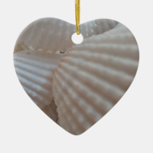 Sunny White Seashells, Zee Shell Beach Summer Love Keramisch Ornament (Voorkant)