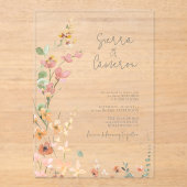 Sunny Wildflower Wedding Transparant ID1023 Acryl Uitnodigingen (Voorkant)