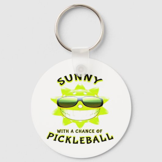 Sunny With a Chance of PickleBall Sleutelhanger (Voorkant)