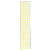 Sunny Yellow and White Gingham Table Runner Korte Tafelloper (Voorkant)