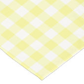 Sunny Yellow and White Gingham Table Runner Korte Tafelloper (Hoek)