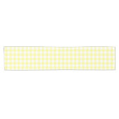 Sunny Yellow and White Gingham Table Runner Korte Tafelloper (Horizontaal)