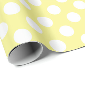 Sunny Yellow and White Polka Dots Cadeaupapier