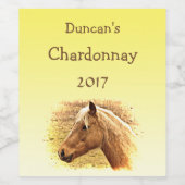 Sunny Yellow Blonde et Brown Horse Étiquette de vi (Étiquettes simples)