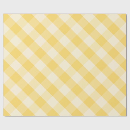 Sunny Yellow Checkered Pattern Cadeaupapier (Vlak)