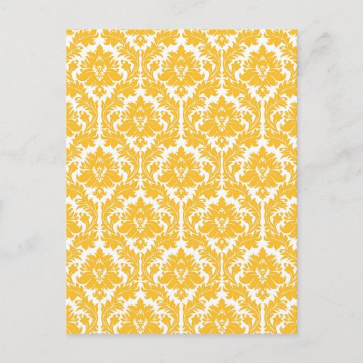 Sunny Yellow Damask Briefkaart (Voorkant)