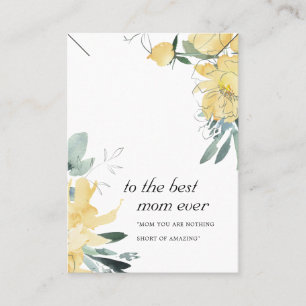 SUNNY YELLOW FLORAL MOM CADEAU KETTING DISPLAY KAA PLAATSKAARTJE