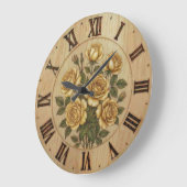 Sunny Yellow Garden Flowers Wall Clock Grote Klok (Hoek)