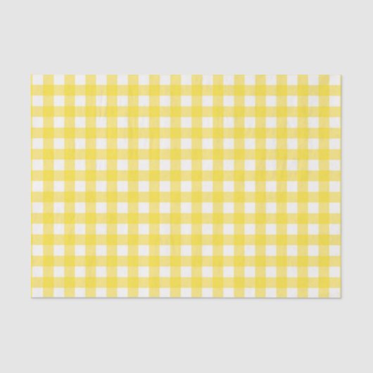 Sunny Yellow Gingham Gingham Gecontroleerd Patroon Tissuepapier (Voorkant)