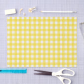 Sunny Yellow Gingham Gingham Gecontroleerd Patroon Tissuepapier (Craft)
