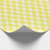 Sunny Yellow Gingham Pattern Cadeaupapier (Hoek)