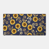 Sunny Yellow Gold Navy Feuille Motif (Recto)