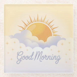 Sunny Yellow Good Morning Glass Onderzetter