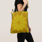 Sunny yellow kaleidoscoop canvas tas (Dichtbij)