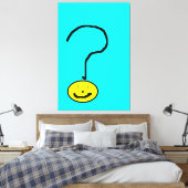 Sunny Yellow Question Mark Emoji, Kinder kunst:) Canvas Afdruk (Insitu (Slaapkamer))