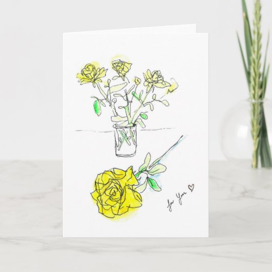 Sunny Yellow Rose Kaart (Voorkant)