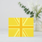 Sunny Yellow Union Jack British Flag Decor Briefkaart (Staand voorkant)