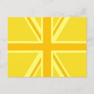 Sunny Yellow Union Jack British Flag Decor Briefkaart